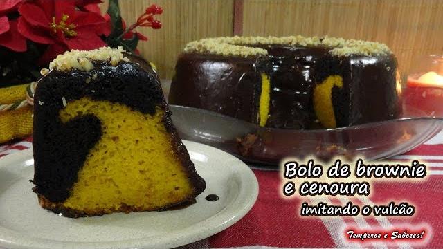 Bolo de Brownie e Cenoura – Imitando Vulcão
