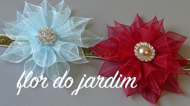 Faça Flor Estrelinha de Fita de Organza