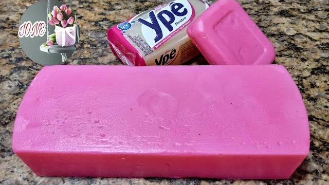 Faça Sabão Ypê em Barra Glicerinado Rosa – Sem Soda