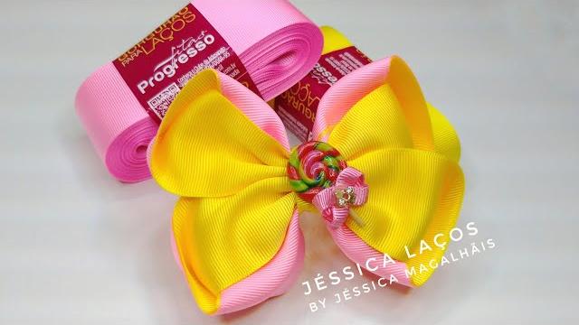 Faça Laço Fofura de Duas Cores