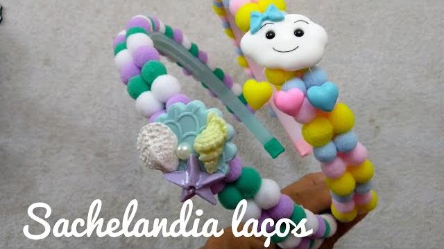 Como Fazer Tiaras de Pompom com Aplique