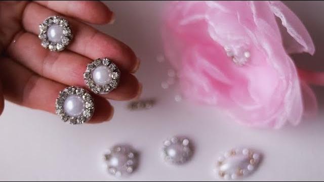 Miolo Para Flor Fácil com Strass e Meia Pérola