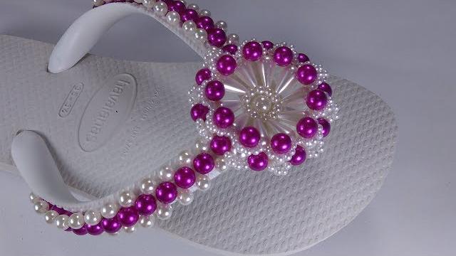 Flor de pérolas gota para chinelos decorados
