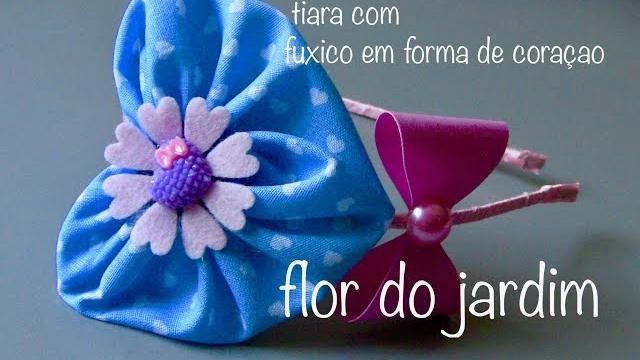 Tiara de Fuxico em Forma de Coração e Laço