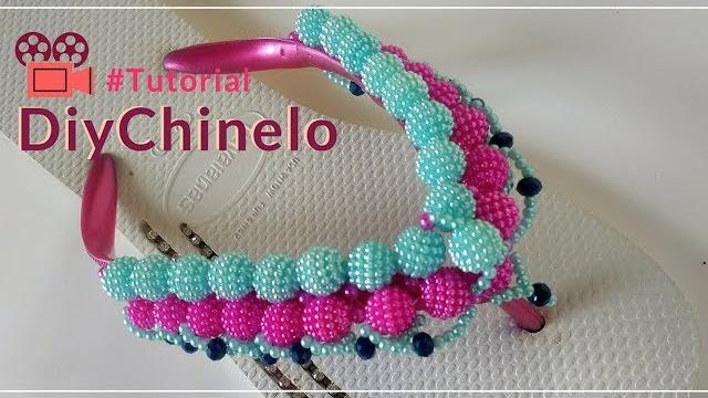 Chinelos Personalizados Com Trama de Pérola Craquelada