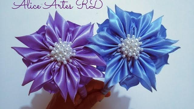 Flor de Fita de Cetim n°22