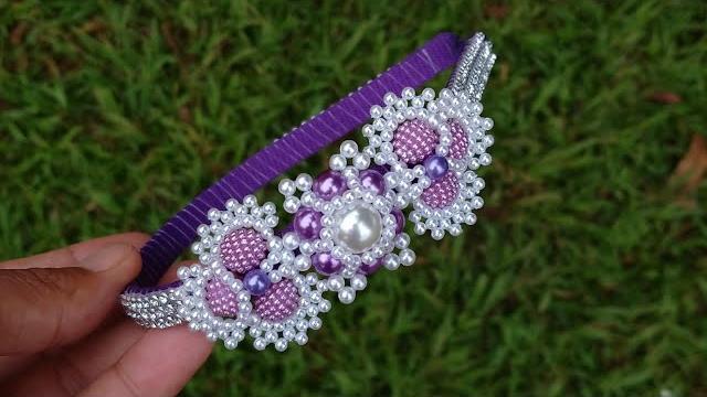 Tiara Princesa com Laço Chique de Pérolas