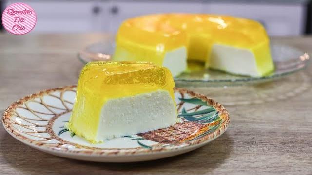 Receita de Gelatina Flotante de Abacaxi com Coco