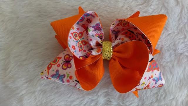 Diy – Passo a passo laço de fita de gorgorão laranja