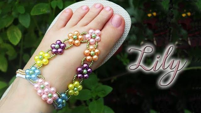 Chinelo decorado: manta de pérolas