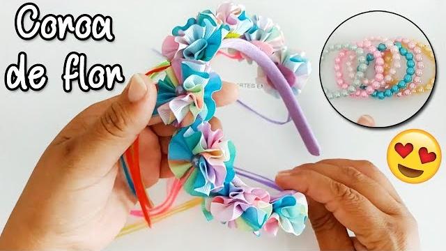 Coroa de flor Candy Colors + Kit pulseirinhas