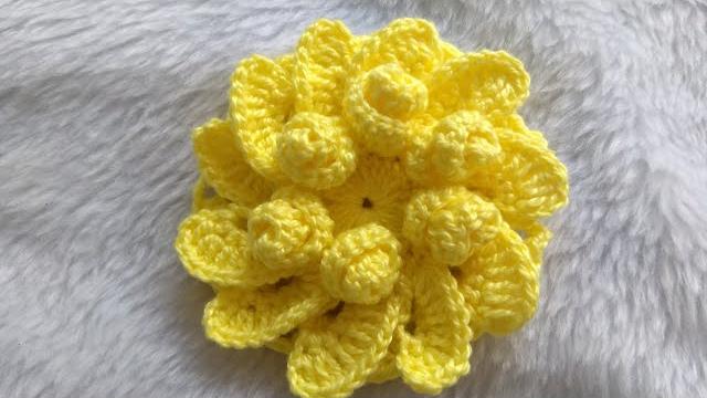 Como fazer flor de crochê passo a passo – Cida Reis
