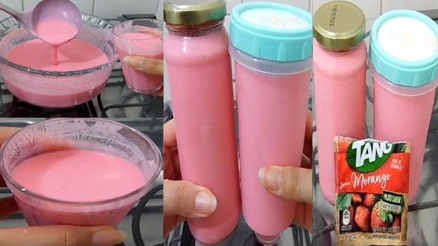 IOGURTE CASEIRO DE MORANGO – RÁPIDO SIMPLES E SUPER CREMOSO