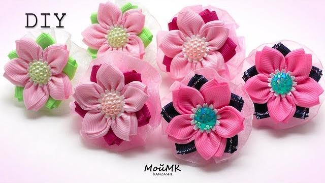 Flores de fita de gorgurão