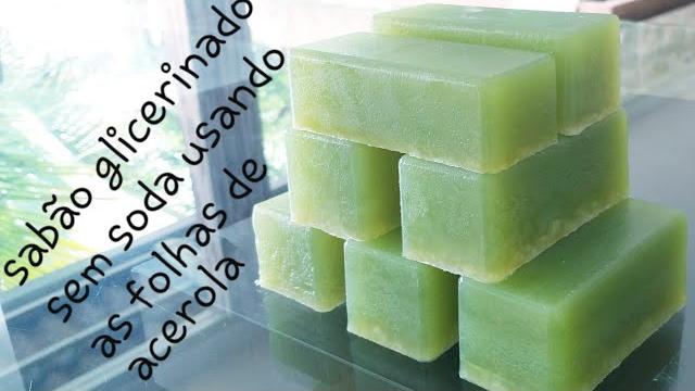 Faça sabão glicerinado sem soda usando as folhas de acerola