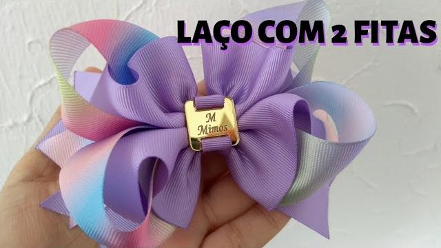 Laços de cabelo com duas fitas – Laço Bambolê