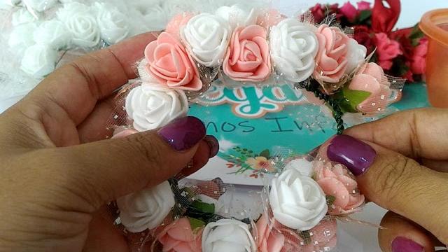 Porta coque para balé ou daminha (flor artificial)