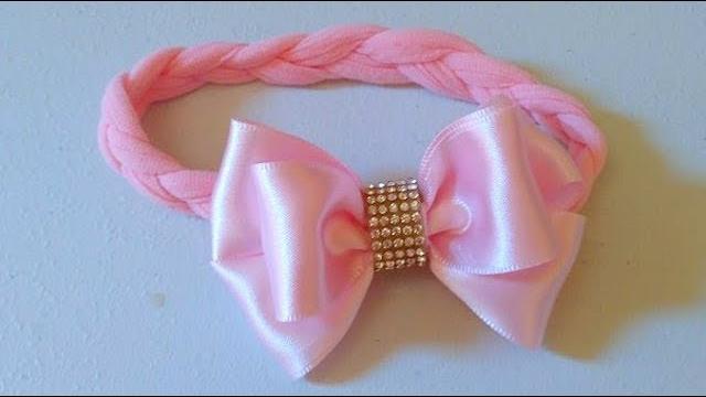 Faixa recém nascido com meia trançada