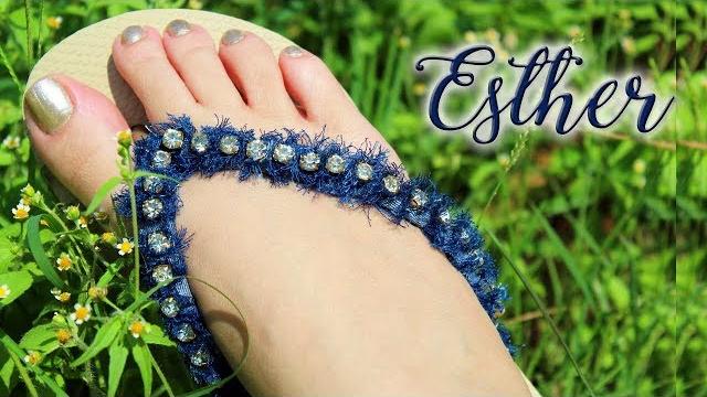 Chinelo Decorado: Chinelo com tira jeans e strass (fácil, rápido e muito lucrativo)