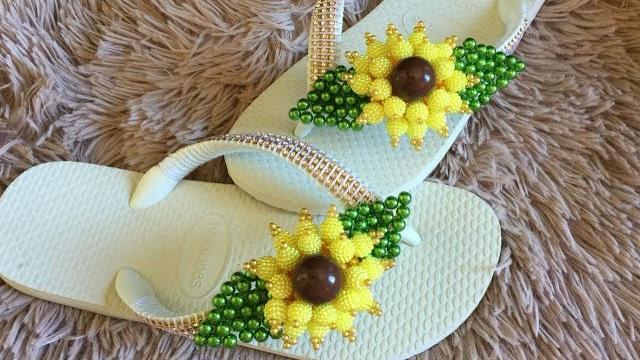 Flor Girassol – Tamanhos de Pérolas Diferentes