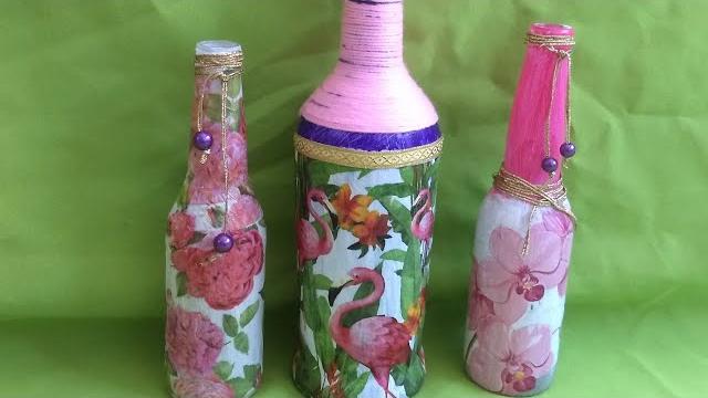 Veja Como Fazer Garrafa Decorada com Guardanapo de Papel