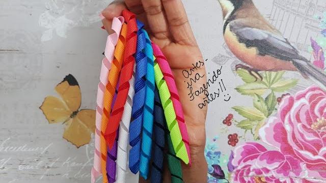 Cachinhos de Fita de Gorgurão Para Aplicação em Laços ou Customização