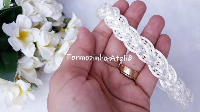 Tiara Trançada com Pérola – Com Regulador