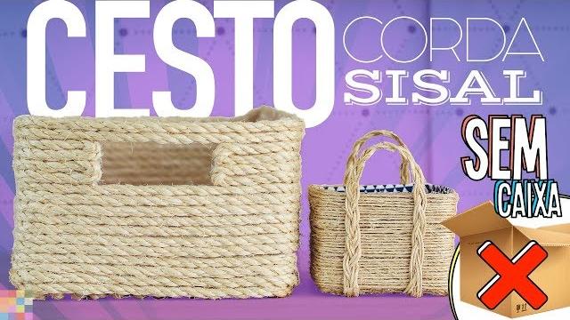 Cesto Organizador Feito com Corda e Sizal