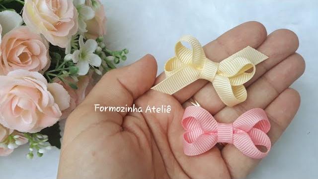 Mini Lacinho que da Para Colar na Cabecinha do Bebê