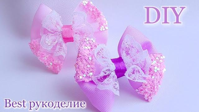 Arcos Kanzashi com Glitter
