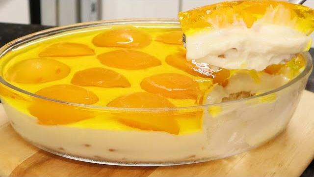 Receita de Sobremesa Cremosa de Pêssego