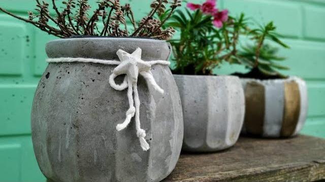 Vaso de cimento – Fazendo Vários Vasos Com a Mesma Forma