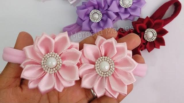 Flor de fita fácil de fazer