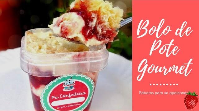 BOLO DE POTE GOURMET- CREME DE NINHO COM MORANGOS
