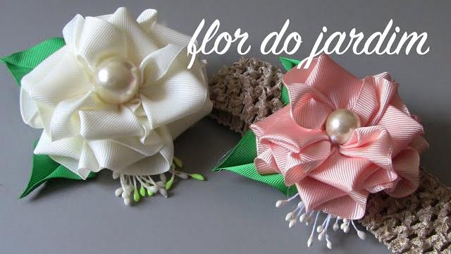 DIY- Flores de fita de gros grain – ribbon flowers