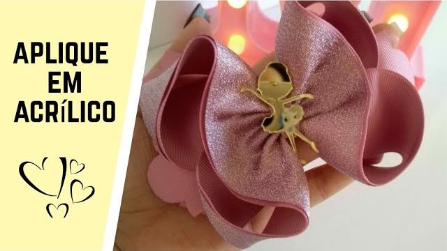 Como Colar Apliques em Acrílico no Laço