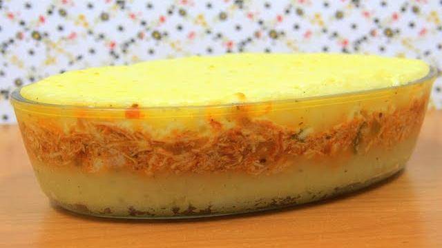 Purê de Batata Recheado com Frango