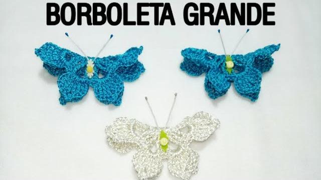 Borboleta Grande de Crochê