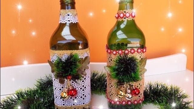 Garrafa Decorada para o Natal