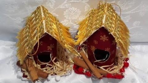 Enfeite de Natal – Casinha de Passarinho para árvore de Natal e para enfeitar a casa
