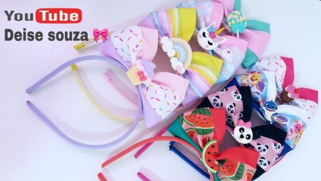 Laço em Pé na Tiara com Aplique🎀