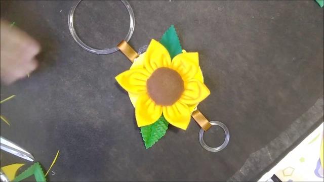 Porta Pano de Prato de Flor de Girassol em Feltro