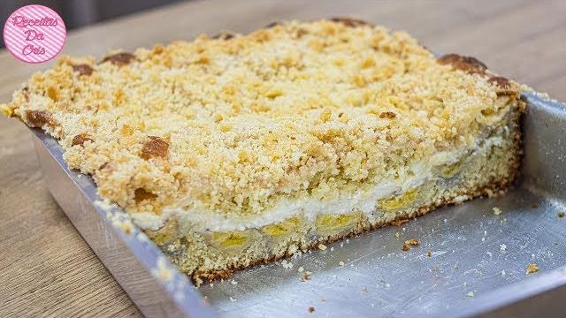 A Verdadeira Cuca Cremosa de Banana de Padaria