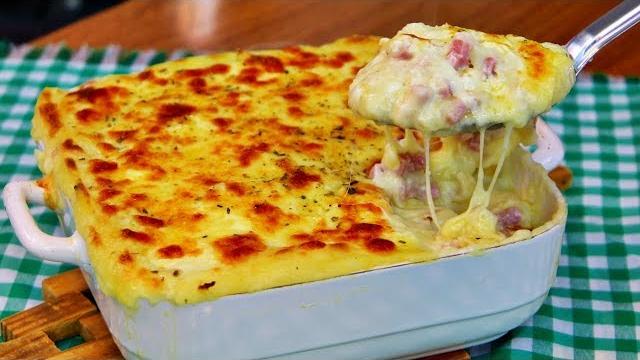 Receita de Escondidinho de Presunto e Queijo