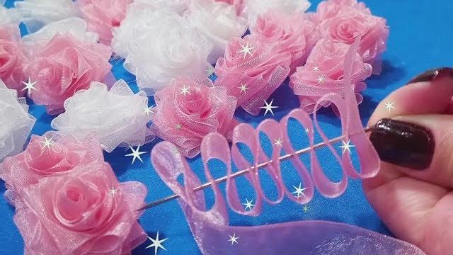 Mini Rosinhas de Organza Rápido de Fazer