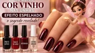 Como Obter a Cor Vinho nas Unhas Esmaltadas (Segredo do Efeito Espelhado)