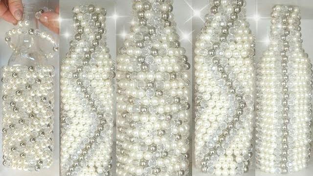 Garrafa Decorada com Pérolas