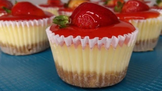 Como fazer Mini cheesecake de Morango Super Cremoso