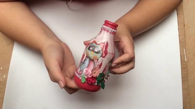 Garrafinhas de coco decoradas – Patina com cera