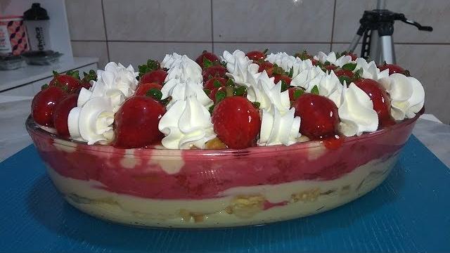 Como Fazer Pavê de Morango com Creme de Baunilha